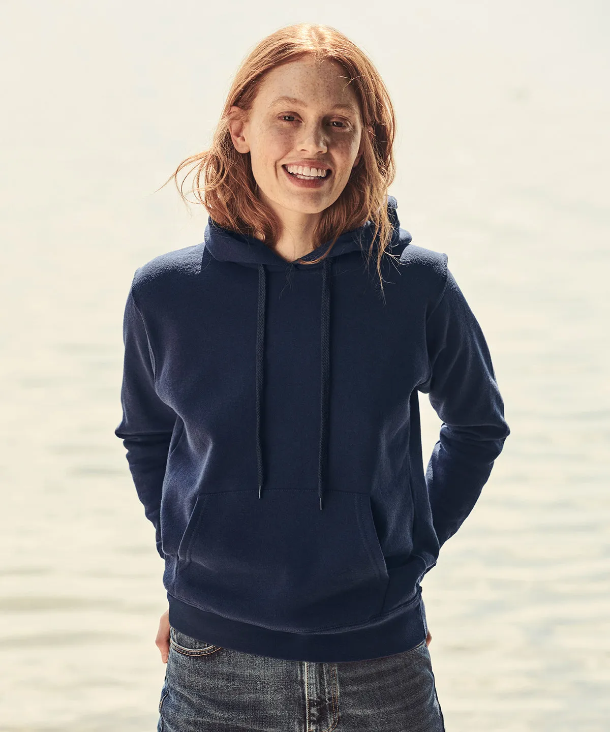 Womens Classic 80/20 hooded sweatshirt | Azure Blue